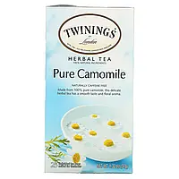 Twinings, травяной чай, чистая ромашка, без кофеина, 25 чайных пакетиков, 37 г (1,32 унции)