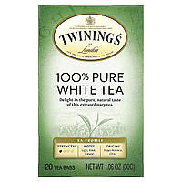 Twinings, 100% чистый белый чай, 20 чайных пакетиков, 30 г (1,06 унции) Киев