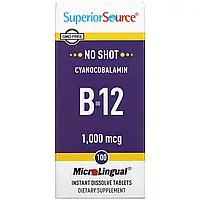 Superior Source, цианокобаламин B12, 1000 мкг, 100 таблеток