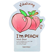 Tony Moly, I'm Peach, тканевая маска для восстановления, 1 шт., 21 г (0,74 унции)