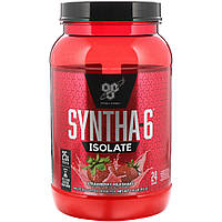 BSN, Syntha-6 Isolate, сухая смесь для приготовления протеиновых коктейлей, со вкусом клубники, 912 г