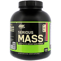 Optimum Nutrition, Serious Mass, порошок с высоким содержанием белка для набора веса, со вкусом клубники, 2,72