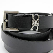 Класичний жіночий ремінь із сірою пряжкою, Чорний шкіряний ремінь для штанів Celine топ