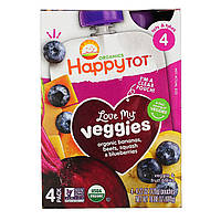 Happy Family Organics, Happy Tot, Stage 4, Love My Veggies, органические бананы, свекла, тыква и голубика, 4