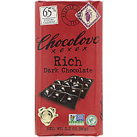Chocolove, Насыщенный темный шоколад, 65% какао, 90 г (3,2 унции)