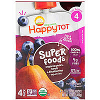 Happy Family Organics, Organic Happy Tot, Super Foods, органические груши, свекла, голубика и суперчиа, этап