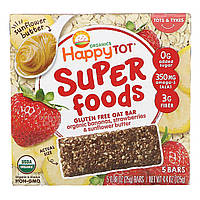 Happy Family Organics, Organics Happy Tot, суперпища, безглютеновый овсяный батончик, органические бананы,
