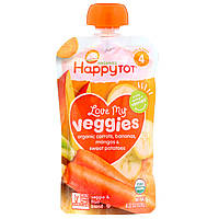 Happy Family Organics, Organics Happy Tot, «Вкусные овощи», органическое пюре из моркови, бананов, манго и