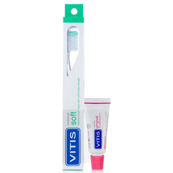 Щітка зубна м'яка VITIS SOFT + VITIS GINGIVAL зубна паста 15 мл