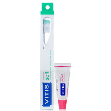 Щітка зубна м'яка VITIS SOFT + VITIS GINGIVAL зубна паста 15 мл, фото 1