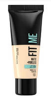 Матирующий тональный крем для лица Maybelline New York Fit Me! Matte + Poreless Foundation 100 Warm Ivory, 30