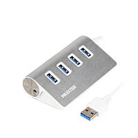 Концентратор USB 3.0 Maxxter 4хUSB3.0 Silver (HU3A-4P-01)