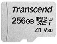 Transcend Карта пам'яті microSD 256GB C10 UHS-I R100/W40MB/s + SD (TS256GUSD300S-A)