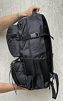 Качественный городской рюкзак черного цвета, большой вместительный портфель из водоотталкивающей ткани