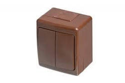 Вимикач BETA, подвійний  IP44, коричневий (арт. D.3210W2) (арт. D.3210W2)