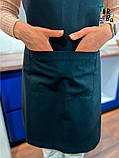 Фартух котоновий з чорної саржі без друку, фото 5