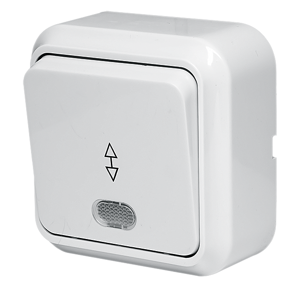 LIDER Вимикач 1-кл. прох. "світло" наружний білий LVO10-882 (12шт.) (арт. LVO10-882), фото 1