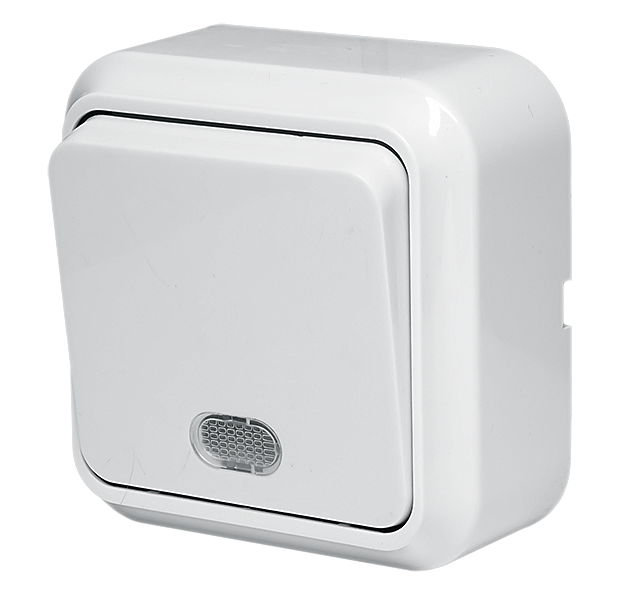 LIDER Вимикач 1-кл. "світло" наружний білий LVO10-889 (12шт.) (арт. LVO10-889), фото 1