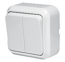 LIDER Вимикач 2-кл. наружний білий LVO10-880(780)  (12шт.) (арт. LVO10-880(780))