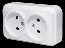 LIDER Розетка 2-а без з.к. наружн. білий LRO16-887(787)  (8шт.) (арт. LRO16-887(787)), фото 1