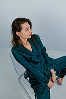 Женский костюм в пижамном стиле NV-160 р: 42-44 46-48 смарагд