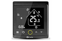 Терморегулятор для теплої підлоги Castle AC603 VAB Wi-Fi програмований, чорний
