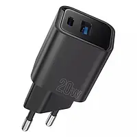 Адаптер питания для телефона Proove Silicone Power Plus 20W (Type-C + USB) Black (WCSP2011001)
