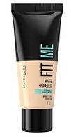 Матирующий тональный крем Maybelline New York Fit Me! Matte + Poreless Foundation 110 Porcelain, 30 мл