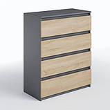 Простора комод для речей на 4 ящики в вітальню, комод для білизни з ламінованого ДСП в спальню, фото 2