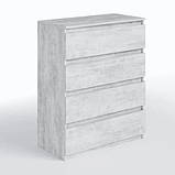 Простора комод для речей на 4 ящики в вітальню, комод для білизни з ламінованого ДСП в спальню, фото 4