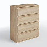 Простора комод для речей на 4 ящики в вітальню, комод для білизни з ламінованого ДСП в спальню, фото 8