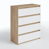 Простора комод для речей на 4 ящики в вітальню, комод для білизни з ламінованого ДСП в спальню, фото 7