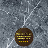 Декоративна ПВХ плита сірий натуральний мармурр 600*600*3mm (S) SW-00001627, фото 5