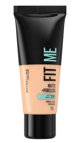 Матувальний тональный крем для обличчя Maybelline New York Fit Me! Matte + Poreless Foundation 115 Ivory, 30 мл, фото 1