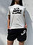 Жіночий спортивний костюм Nike шорти та футболка літній повсякденний, хакі, білий, чорний, червоний, фото 2