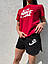 Жіночий спортивний костюм Nike шорти та футболка літній повсякденний, хакі, білий, чорний, червоний, фото 6