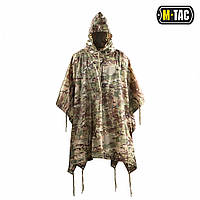 Пончо M-TAC Multicam,тактический дождевик маскировочный камуфляжный плащ для военных мультикам с капюшоном