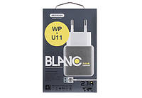 ЗУ сетевое евровилка Blanc WP-U11 2USB 2.1A White WK 340051 высокое качество