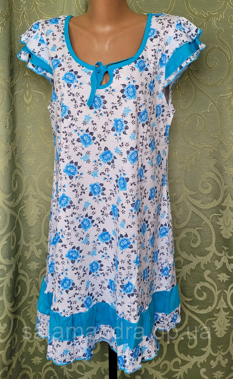 Жіноча нічна трикотажна з крильцями. Бавовна 3XL/52 р.
