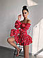 Коротке квіткове плаття з воланами на спідниці та розкльошеними рукавами (р. S, M) 66PL5675Е, фото 5