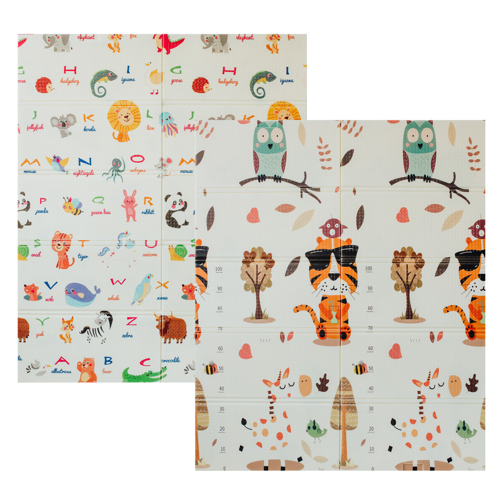 Дитячий двосторонній килимок Poppet Тигреня в лісі та Світ тварин 150х180x1 см (PP020-150)
