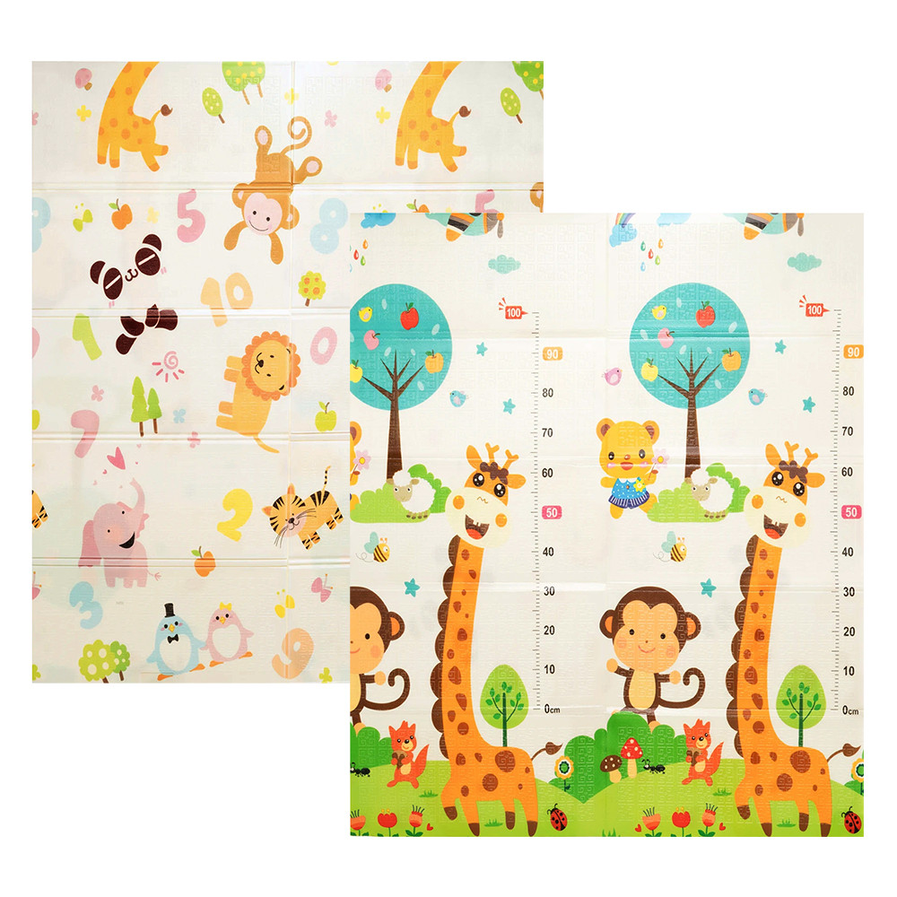 Дитячий двосторонній килимок Poppet Малюк-жираф та Цифри-тварини 150х180x1 см (PP021-150)