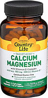 Кальций магний Country Life Calcium Magnesium with Vitamin D3 120 caps AM, код: 8065733