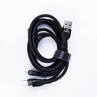 Універсальний зарядний кабель 3 в 1 Type-C/Micro-USB/Lightning