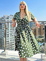 Сукня жіноча із софту у горох рр.48-50,52-54,56-58,60-62, фото 9