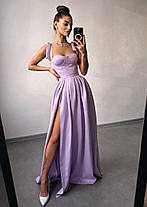 Шикарна вечірня жіноча сукня до підлоги з корсетним верхом і чашками Smb9038, фото 2