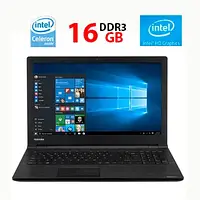 Ноутбук Toshiba Satellite R50 / 15.6" (1366x768) TN / Intel Celeron 3865U (2 ядра по 1.8 GHz) / 16 GB DDR3 /