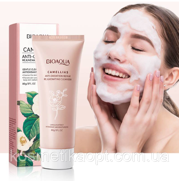 Пінка для вмивання Bioaqua сamellias anti-oxidation з екстрактом камеліїї, 80 грам