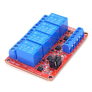Реле модуль 4-канальний (низький/високий рівень) - 5 В Arduino