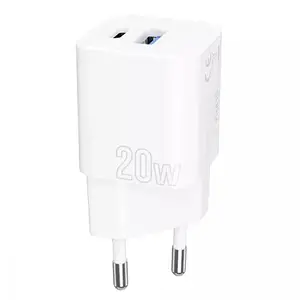 Адаптер живлення для телефона Proove Silicone Power Plus 20W (Type-C + USB) White